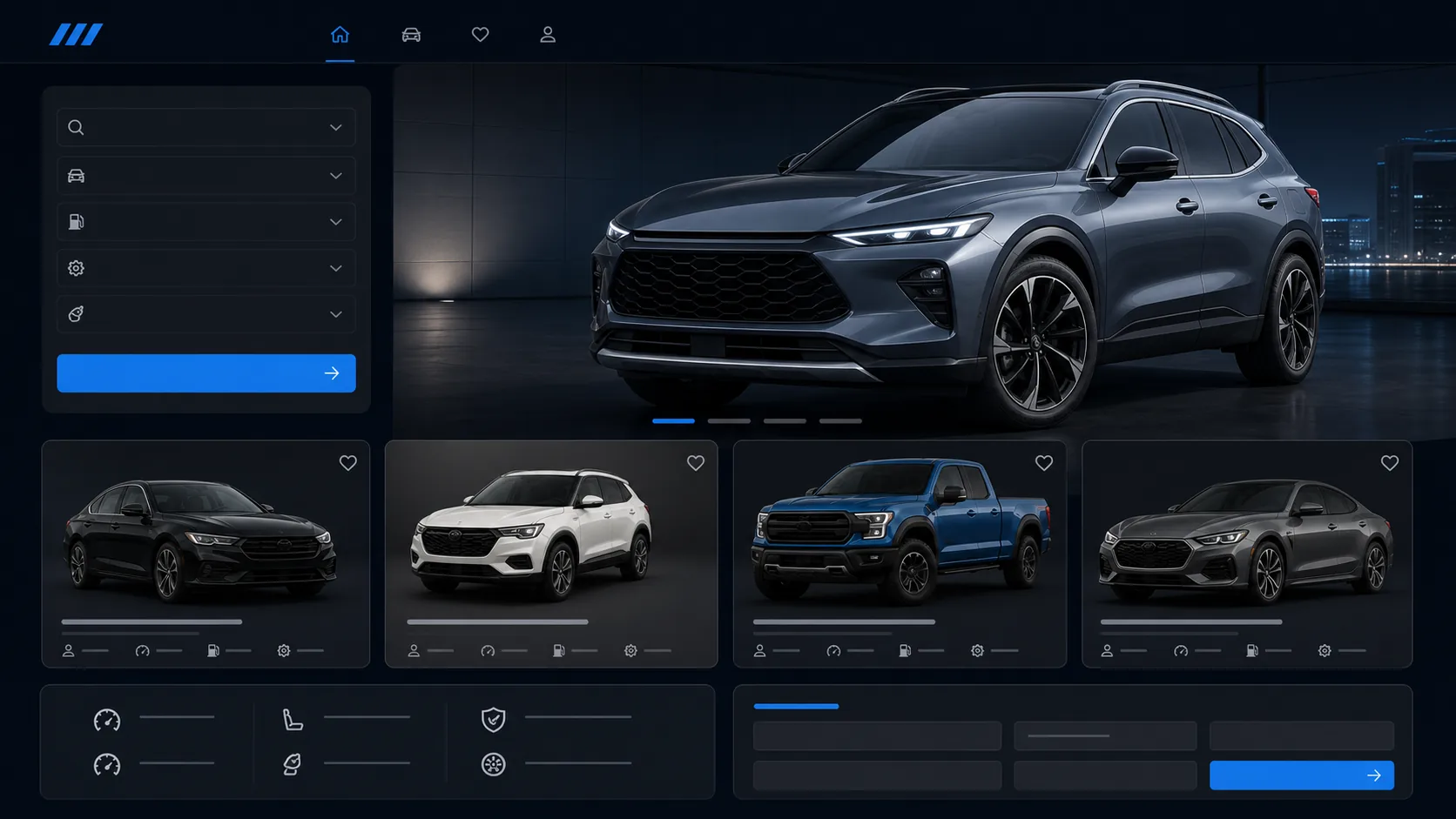 Vehicle dealership website concept preview